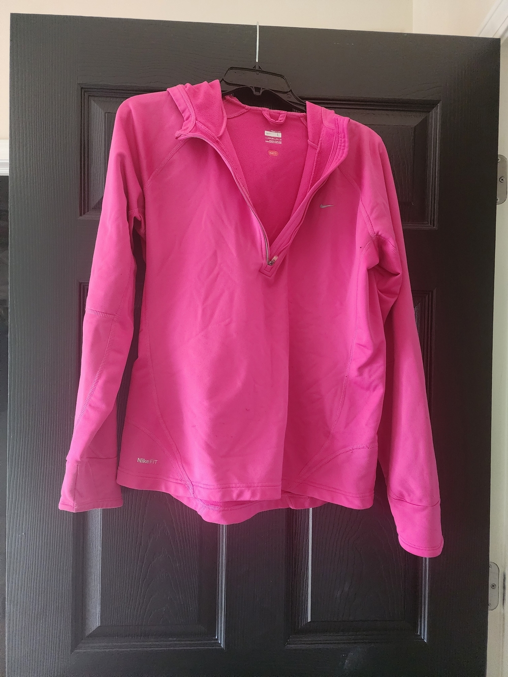 Nike Pink Quarter-Zip Hoodie Sweatshirt